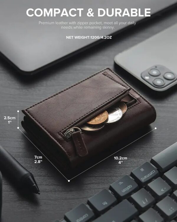 Pecan Brown : Card Holder Wallet + icard Tracker - Image 4