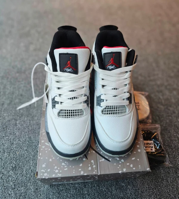 AIR JORDAN 4 RETRO IV WHITE CEMENT GREY BLACK - Image 6