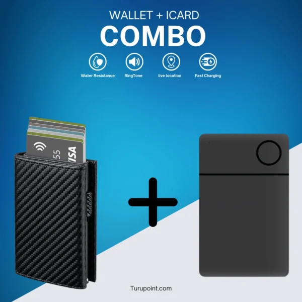 Carbon Fiber : Card Holder Wallet + icard Tracker