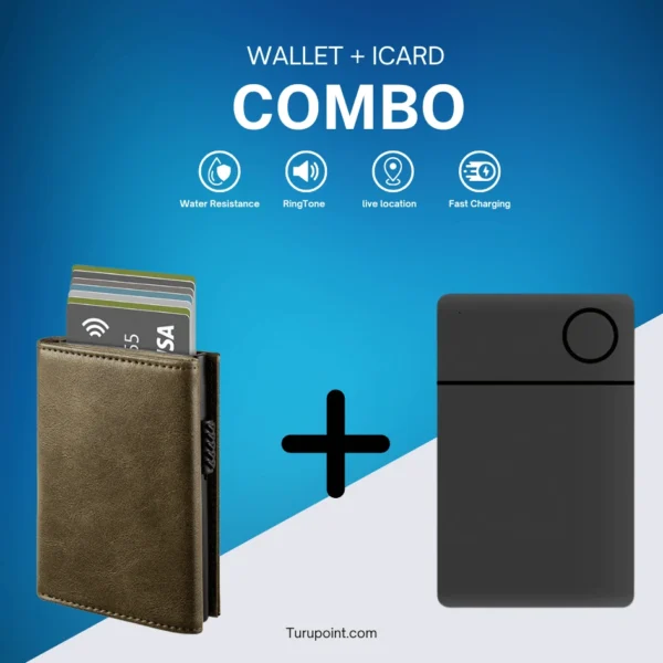 Moss Green : Card Holder Wallet + icard Tracker