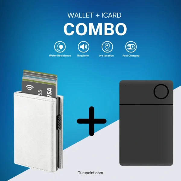 Artic Snow : Card Holder Wallet + icard Tracker